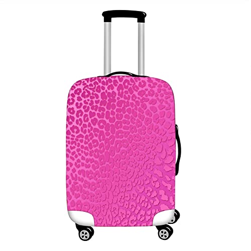 Hixingo Elastisch Kofferhülle Kofferschutzhülle, 3D Leopardenmuster Koffer Schutzhülle Staubdichte Reisekoffer Hülle Trolley Case Schutzhülle Reisegepäckabdeckung (Rosenrot,M (22-24 Zoll)) von Hixingo