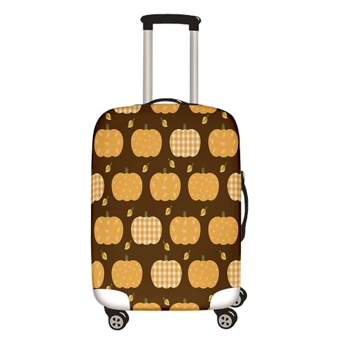 Hixingo Elastisch Kofferhülle Kofferschutzhülle, Halloween-Kürbis Koffer Schutzhülle Staubdichte Reisekoffer Hülle Trolley Case Schutzhülle Reisegepäckabdeckung (Braun,L (26-28 Zoll)) von Hixingo