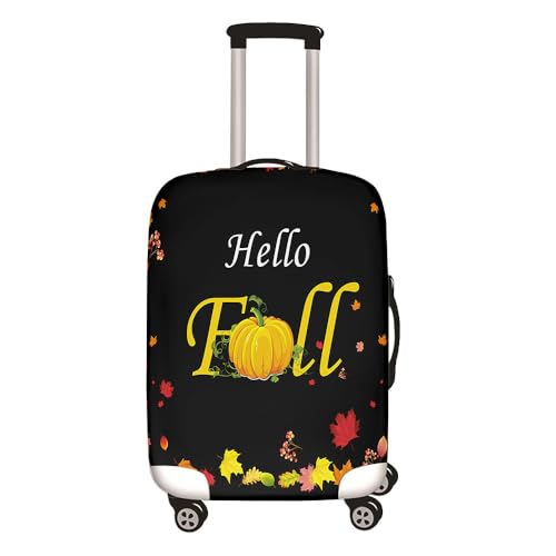 Hixingo Elastisch Kofferhülle Kofferschutzhülle, Halloween-Kürbis Koffer Schutzhülle Staubdichte Reisekoffer Hülle Trolley Case Schutzhülle Reisegepäckabdeckung (Schwarz,L (26-28 Zoll)) von Hixingo