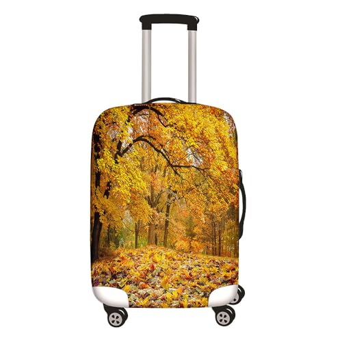 Hixingo Elastisch Kofferhülle Kofferschutzhülle, Herbst Blätter Druck Koffer Schutzhülle Staubdichte Reisekoffer Hülle Trolley Case Schutzhülle Reisegepäckabdeckung (Romantisch,S (18-20 Zoll) von Hixingo