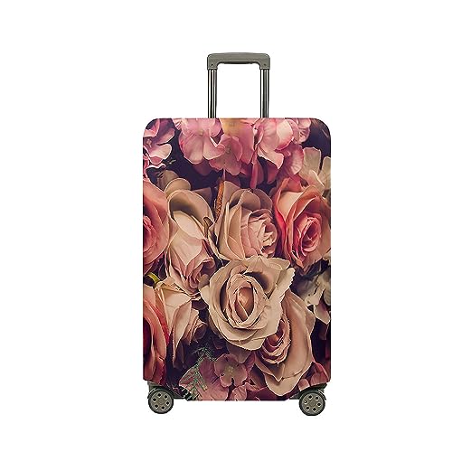 Hixingo Elastisch Kofferhülle Kofferschutzhülle, Koffer Schutzhülle Staubdichte Reisekoffer Hülle Trolley Case Schutzhülle Reisegepäckabdeckung (Blumenrosen 2,XL (30-32 Zoll)) von Hixingo