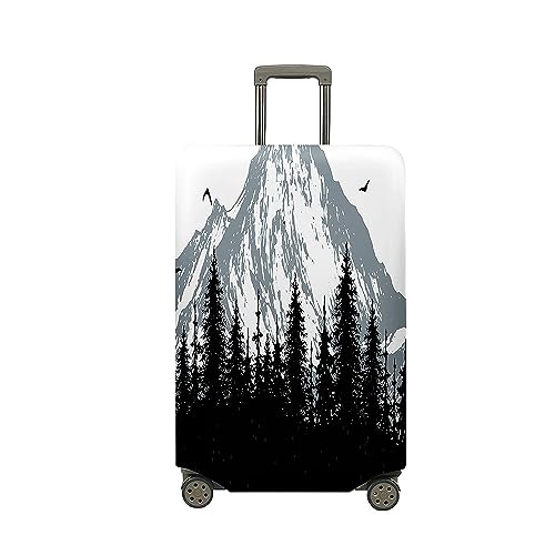 Hixingo Elastisch Kofferhülle Kofferschutzhülle, Koffer Schutzhülle Staubdichte Reisekoffer Hülle Trolley Case Schutzhülle Reisegepäckabdeckung -Berg Landschaft 3D (Weiß,XL (30-32 Zoll)) von Hixingo