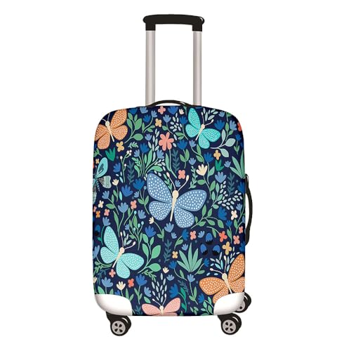 Hixingo Elastisch Kofferhülle Kofferschutzhülle, Koffer Schutzhülle Staubdichte Reisekoffer Hülle Trolley Case Schutzhülle Reisegepäckabdeckung -Elegant Schmetterling 3D (Garten,22-24 Zoll) von Hixingo