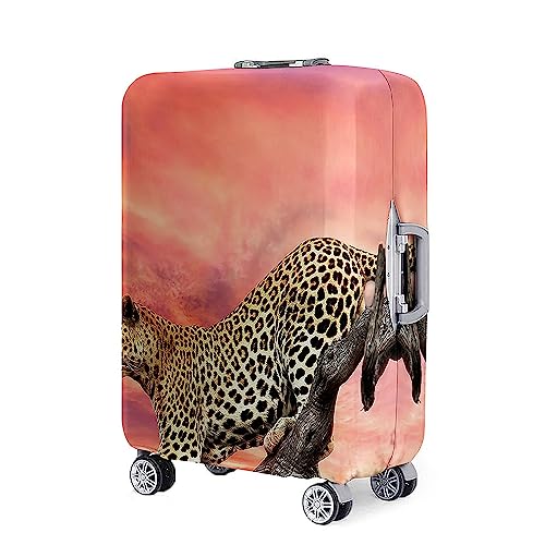 Hixingo Elastisch Kofferhülle Kofferschutzhülle, Leopard Druck 3D Koffer Schutzhülle Staubdichte Reisekoffer Hülle Trolley Case Schutzhülle Reisegepäckabdeckung (Rosa,XL (30-32 Zoll)) von Hixingo