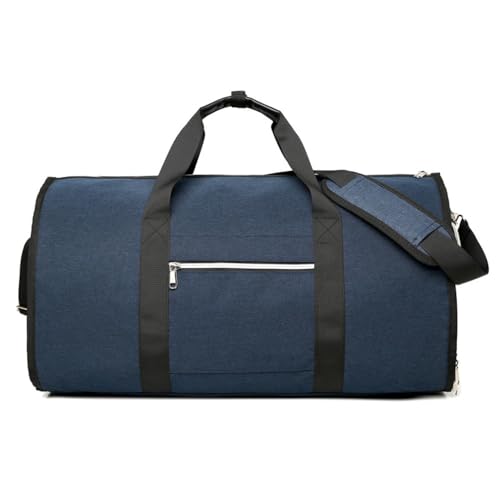 Hixingo Handgepäck-Kleidersack, Umwandelbarer Anzugtasche, Kleidersack, Weekender Nachttasche mit Schuhbeutel, 2-in-1-Hängekoffer-Reisetaschen - Koffer - Reisetasche (55x26x31cm,Marineblau) von Hixingo