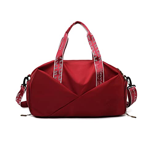 Hixingo Sporttasche mit Schuhfach für Damen und Herren, Große Wasserdicht Reisetasche Leichte Fitnesstasche für Schwimmtasche Gym Sport Fitness Reisen (Groß Rot,50x28x25cm) von Hixingo