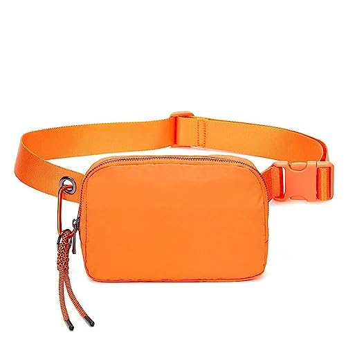 Hixingo Stylisch Bauchtasche für Damen und Herren, Hüfttasche Verstellbare Sport Groß Gürteltasche mit Reißverschluss für Outdoor Laufen Wandern Gehen (20x5x14cm,Orange) von Hixingo