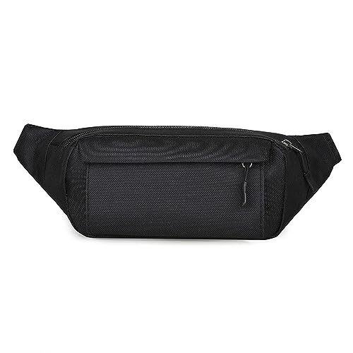 Hixingo Stylisch Bauchtasche für Damen und Herren, Hüfttasche Verstellbare Sport Groß Gürteltasche mit Reißverschluss für Outdoor Laufen Wandern Radfahren Gehen (20x1x10cm,Schwarz) von Hixingo