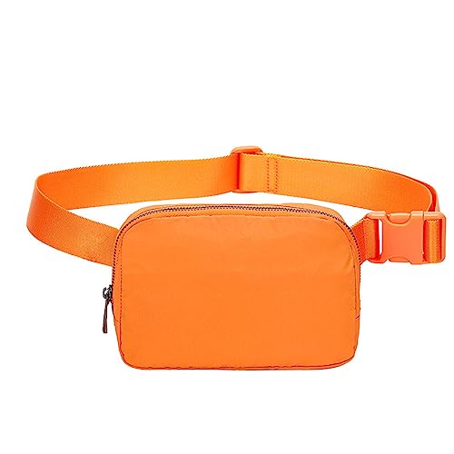 Hixingo Stylisch Bauchtasche für Damen und Herren, Hüfttasche Verstellbare Sport Groß Gürteltasche mit Reißverschluss für Outdoor Laufen Wandern Radfahren Gehen (20x5x14cm,Orange) von Hixingo