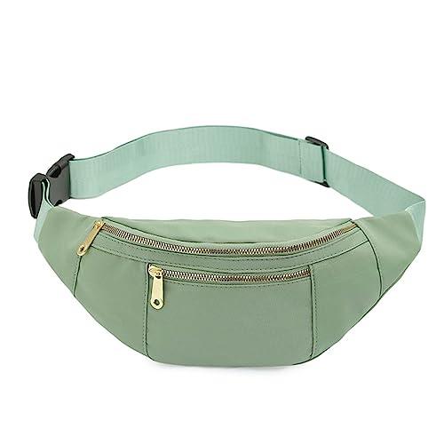 Hixingo Stylisch Bauchtasche für Damen und Herren, Hüfttasche Verstellbare Sport Groß Gürteltasche mit Reißverschluss für Outdoor Laufen Wandern Radfahren Gehen - 7 Farbe (Hellgrün) von Hixingo