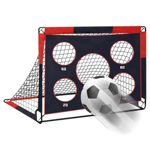 Football Target Practice Equipment, Soccer Goal Frame Detachable, Target Goal Net, 2 In 1 Portable Outdoor Soccer Goals, Improving Passing Accuracy Skills, Easy to Use, Portable for Backyard von Hjatirace