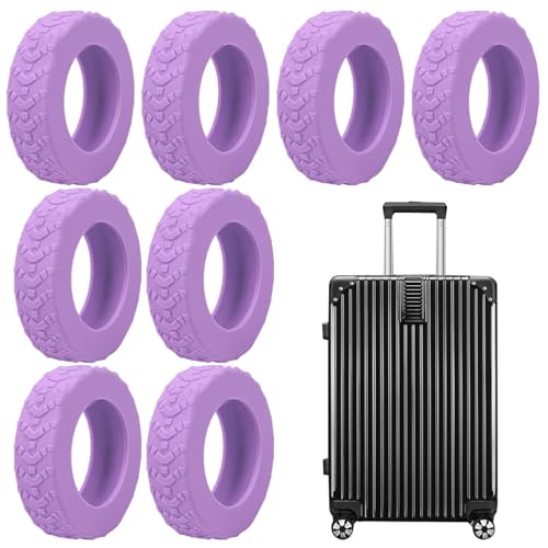 Hjatirace Suitcase Wheel Covers, Protective Luggage Wheel Cover, 8X Wheel Protective Covers, Multifunctional Luggage Wheel Covers, Anti Noise Protector, Easy to Use, Portable for Travel von Hjatirace