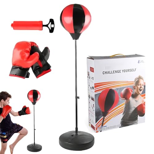 Punching Bag Gloves, Punching Bag Set, Kids Punching Bags, Height Adjustable Stand Sport Toys, Adjustable Height Punching Bag Toy, Easy to Use, Portable for Kids von Hjatirace