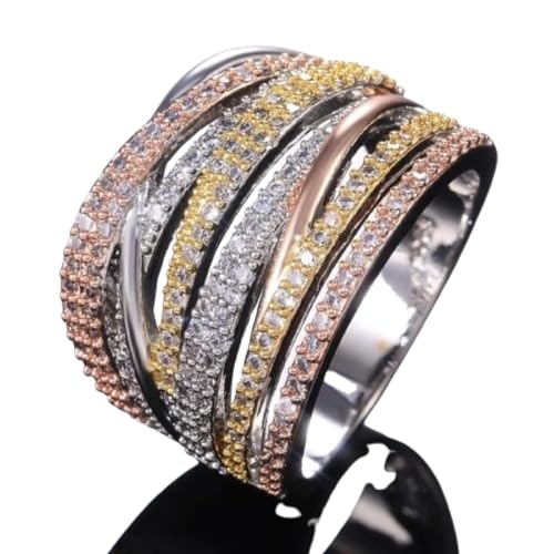 Hmsanase Ring Ringe Damen Bijouterie Herren Cross Design Fingerringe Für Frauen 9 Dreiklangig von Hmsanase