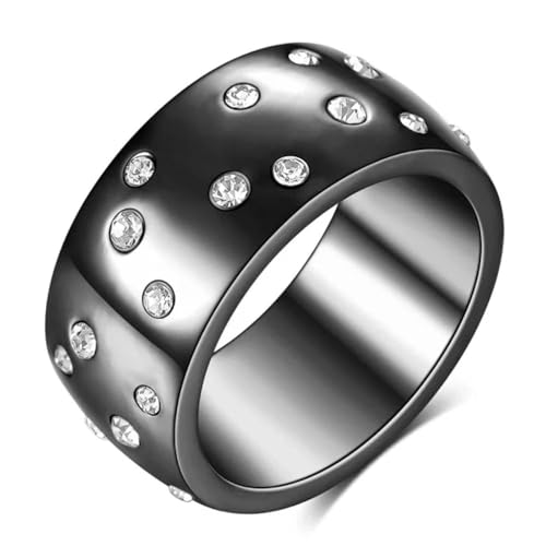 Hmsanase Ring Ringe Damen Bijouterie Herren Einfache Frauen Ring Glänzender Kristall Hochzeit 8 Schwarz von Hmsanase