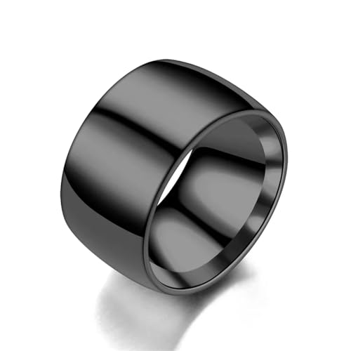 Hmsanase Ring Ringe Damen Bijouterie Herren Herrenring Ringe Breit Glänzend Herren Großer Ring Herren 7 Schwarz von Hmsanase