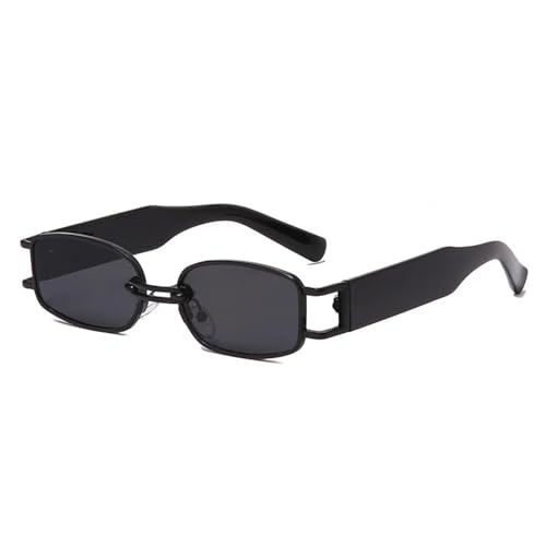 Sonnenbrille Herren Damen Unisex Small Rectangle Women Sunglasses Vintage Square Punk Sun Glasses Men Shades Clear Eyewear Blackgray von Hmsanase