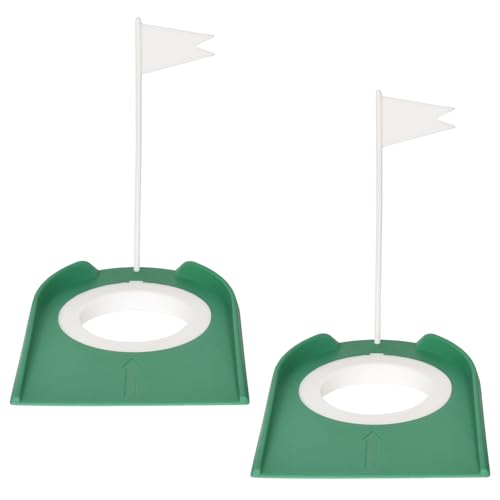 2 Stück Golf Puttingbecher mit Flagge, Golf-Übungs-Putter-Pad, Golf Putting Cup Übungshilfe mit Einstellbarer Loch und Flagge, Golf Trainingshilfe, für Drinnen und Draußen, Zuhause, Büro, Hof, Rasen 2 Stück Golf Puttingbecher mit Flagge, Golf-Übungs-Putter-Pad, Golf Putting Cup Übungshilfe mit Einstellbarer Loch und Flagge, Golf Trainingshilfe, für Drinnen und Draußen, Zuhause, Büro, Hof, Rasen von Hnonoxy