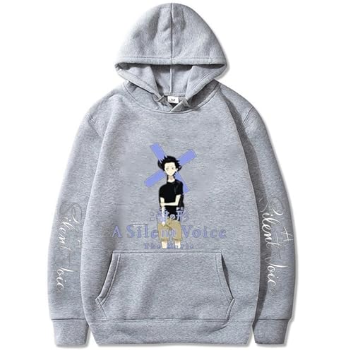 A Silent Voice Hoodie Anime Harajuku Print Kapuzenpullover Damenmode Baumwolle Langarmpullover Herren Sportshirts Herbst Langarmpullover-Black||XS von Hnswxw