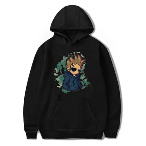 Eddsworld Hoodie Anime Bedrucktes Kapuzenpullover Aus Baumwolle Modischer Lässiger Langarmpullover Für Männer Und Frauen Angesagter Und Lustiger Herbstpullover-Black||XS von Hnswxw