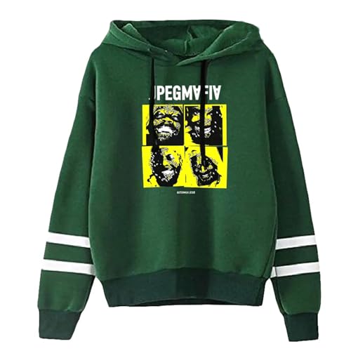 Hnswxw Rapper Jpegmafia Kapuzenpullover Rundhalsausschnitt Kapuzenpullover Mode Harajuku Stil Pullover Sweatshirt Lose Lässige Plus Size Langarm Top Streetwear-Black||XS von Hnswxw