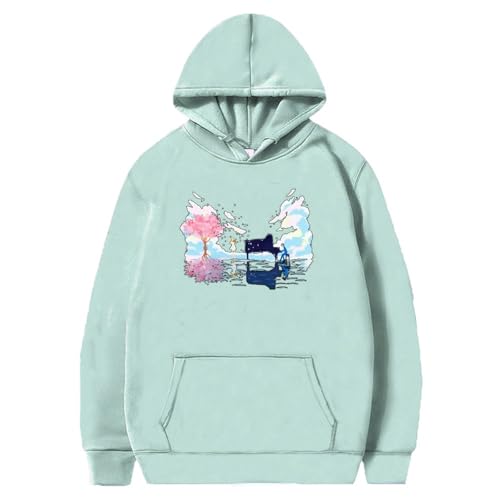 Hnswxw Your Lie in April Kapuzenpullover Anime Bedruckter Kapuzenpullover Lässige Mode Kapuzenpullover Harajuku-Stil Langarm-Top Männer Frauen Lose Übergroßer Pullover-red ||4XL von Hnswxw