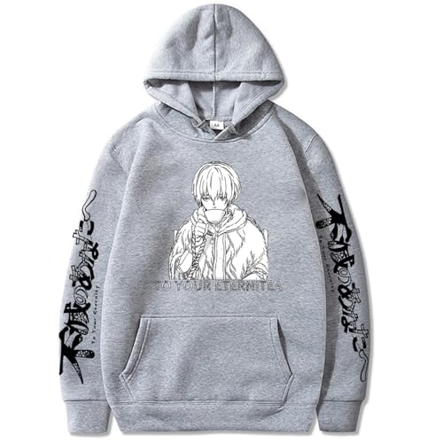 Hnswxw to Your Eternity Kapuzenpullover Anime Print Sweatshirt Mode Pullover Männer Frauen Casual Lose Langarm Top Große Größe Jacke-Black||XS von Hnswxw