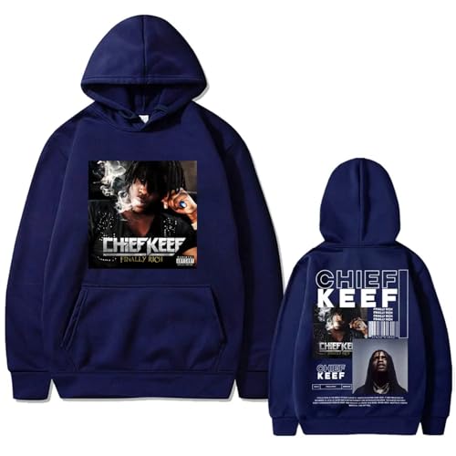 Rapper Chief Keef Hoodie Endlich Rich Print Sweatshirt Mode Lässig Plus Size Pullover Vintage Hip Hop Streetwear Lose Langarm Top-Black||XS von Hnswxw