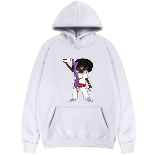 Rapper Chief Keef Hoodie Singer Print Kapuzenpullover Hip Hop Vintage Langarmpullover Lässige Mode Übergroße Streetwear PulloverXS~4XL-Black||XS von Hnswxw