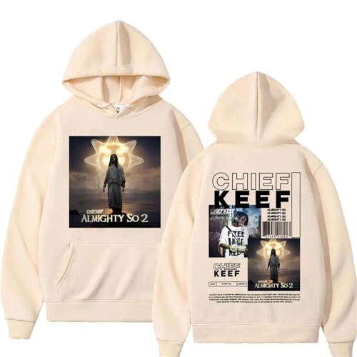 Rapper Chief Keef Hoodies Almighty So Print Hoodie Herren Damen Mode Hip Hop Streetwear Vintage Langarm Pullover Lose Plus Size Pullover-Black||XS von Hnswxw