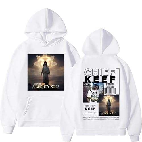 Rapper Chief Keef Hoodies Almighty So Print Hoodie Herren Damen Mode Hip Hop Streetwear Vintage Langarm Pullover Lose Plus Size Pullover-Black||XS von Hnswxw