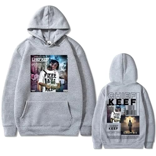 Rapper Chief Keef Kapuzenpullover Almighty So Doppelseitig Bedruckter Hoodie Mode Lässig Plus Size Pullover Vintage Hip Hop Streetwear Loses Langarm-Oberteil-Black||XS von Hnswxw