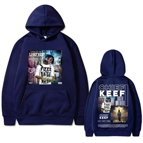 Rapper Chief Keef Kapuzenpullover Almighty So Doppelseitig Bedruckter Hoodie Mode Lässig Plus Size Pullover Vintage Hip Hop Streetwear Loses Langarm-Oberteil-Black||XS von Hnswxw