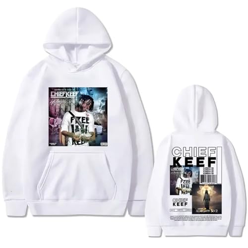 Rapper Chief Keef Kapuzenpullover Almighty So Doppelseitig Bedruckter Hoodie Mode Lässig Plus Size Pullover Vintage Hip Hop Streetwear Loses Langarm-Oberteil-Black||XS von Hnswxw