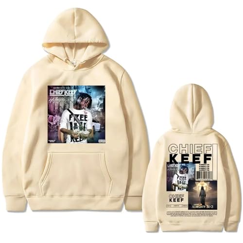 Rapper Chief Keef Kapuzenpullover Almighty So Doppelseitig Bedruckter Hoodie Mode Lässig Plus Size Pullover Vintage Hip Hop Streetwear Loses Langarm-Oberteil-Black||XS von Hnswxw