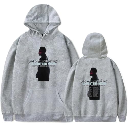 Rapper Myke Towers Kapuzenpullover Tour Sweatshirt Vintage Hip Hop Kapuzenpullover Unisex Casual Lose Übergroße Pullover Herren Sportshirts Streetwear-Black||XS von Hnswxw