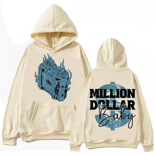 Rapper Tommy Richman Kapuzenpullover Million Dollar Baby Album Bedrucktes Sweatshirt Herren Und Damen Lässiger Retro-Hoodie Langarmpullover-Black||XS von Hnswxw