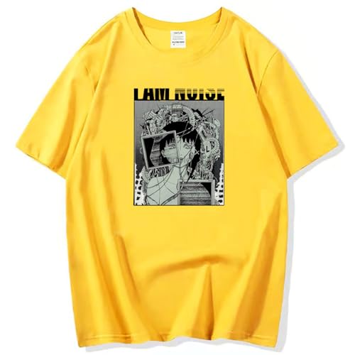 Serial Experiments Lain T-Shirt Rundhals Kurzarm Anime Print T-Shirt Hip Hop Harajuku Style Streetwear Top Fashion Loose Plus Size Pullove-Black||XS von Hnswxw