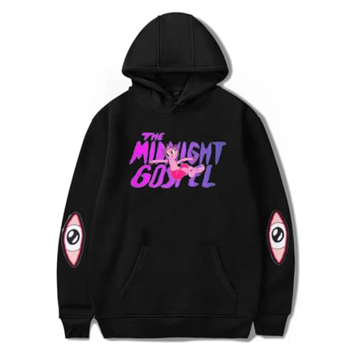 Sportswear The Midnight Gospel Hoodie Anime-Druck Rundhalsausschnitt Harajuku Hip Hop Bekleidung Lässig Locker Übergröße Langärmelig Top Sportswear-Black||XS von Hnswxw