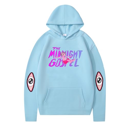 Sportswear The Midnight Gospel Hoodie Anime-Druck Rundhalsausschnitt Harajuku Hip Hop Bekleidung Lässig Locker Übergröße Langärmelig Top Sportswear-Black||XS von Hnswxw