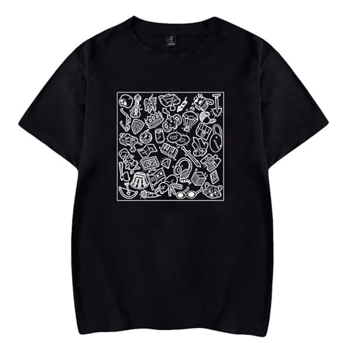 TommyInnit T-Shirt Modisch Locker Kurzärmelig Oberteil Für Herren Und Damen Lässig Herbst Pullover Paar Sportbekleidung Streetwear-Black||XS von Hnswxw