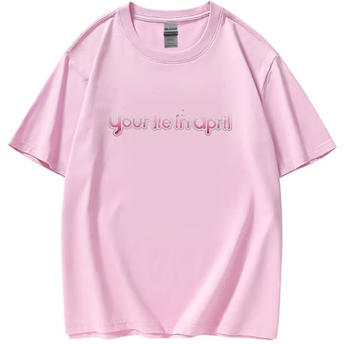 Your Lie In April T-Shirt Rundhalsausschnitt Kurzärmelig Anime-Aufdruck T-Shirt Für Herren Und Damen Sommer Sport Tops Modische Und Bequeme Pullover In Übergröße Anime Fan Kleidung-Black||XS von Hnswxw