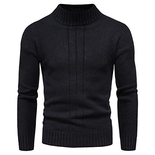Herren-Pullover Mit Rundhalsausschnitt, Halbkragen-Pullover, Solide Strickpullover, Feinstrickpullover, Lässiger Business-Warmer Pullover, Schwarz, Langärmeliges Sweatshirt, Winterpullover, Strick Herren-Pullover Mit Rundhalsausschnitt, Halbkragen-Pullover, Solide Strickpullover, Feinstrickpullover, Lässiger Business-Warmer Pullover, Schwarz, Langärmeliges Sweatshirt, Winterpullover, Strick von HoLiv