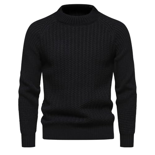 Herren-Pullover Mit Rundhalsausschnitt, Warme Winterpullover, Fischmann-Strickpullover, Dunkle, Solide, Grob Gestrickte Pullover, Schwarz, Lässiger Business-Pullover, Langärmeliges Sweatshirt, Pul Herren-Pullover Mit Rundhalsausschnitt, Warme Winterpullover, Fischmann-Strickpullover, Dunkle, Solide, Grob Gestrickte Pullover, Schwarz, Lässiger Business-Pullover, Langärmeliges Sweatshirt, Pul von HoLiv