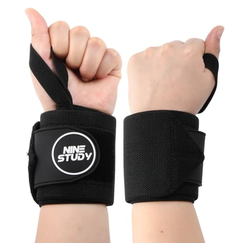 HoaaiGo 1 Paar Handgelenk Bandagen für Fitness, Wrist Wraps Gym, Handgelenkstütze Einstellbare Atmungsaktive, handgelenkschoner für Sport Krafttraining Bodybuilding Gewichtheben Kreuzheben (schwarz) von HoaaiGo