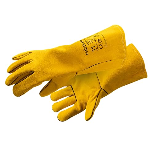 Högert Technik Schweißhandschuhe KANDEL, Leder-Arbeitshandschuhe, hitzebeständig, verstärkt, Kevlar-Nähte, Schutz für Schweißer, Gelb, Größe 8 Högert Technik Schweißhandschuhe KANDEL, Leder-Arbeitshandschuhe, hitzebeständig, verstärkt, Kevlar-Nähte, Schutz für Schweißer, Gelb, Größe 8 von Högert Technik