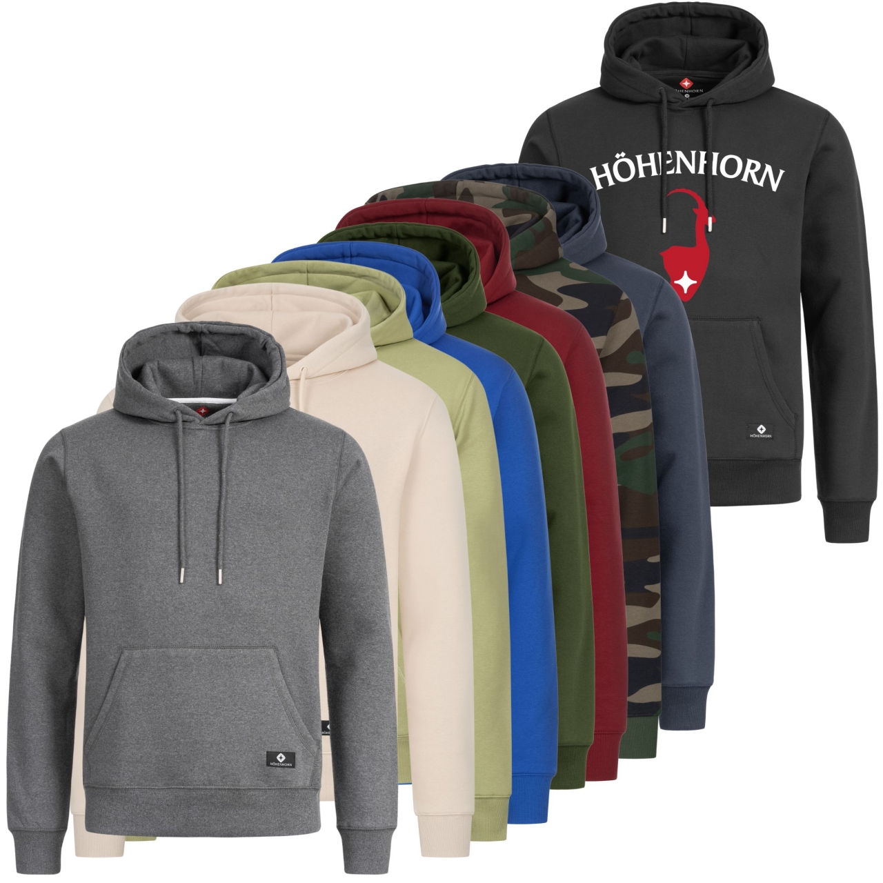 Höhenhorn Janga Hoodie Herren Kapuzen Pullover Hoody Sweatshirt 3XL Blau von Höhenhorn