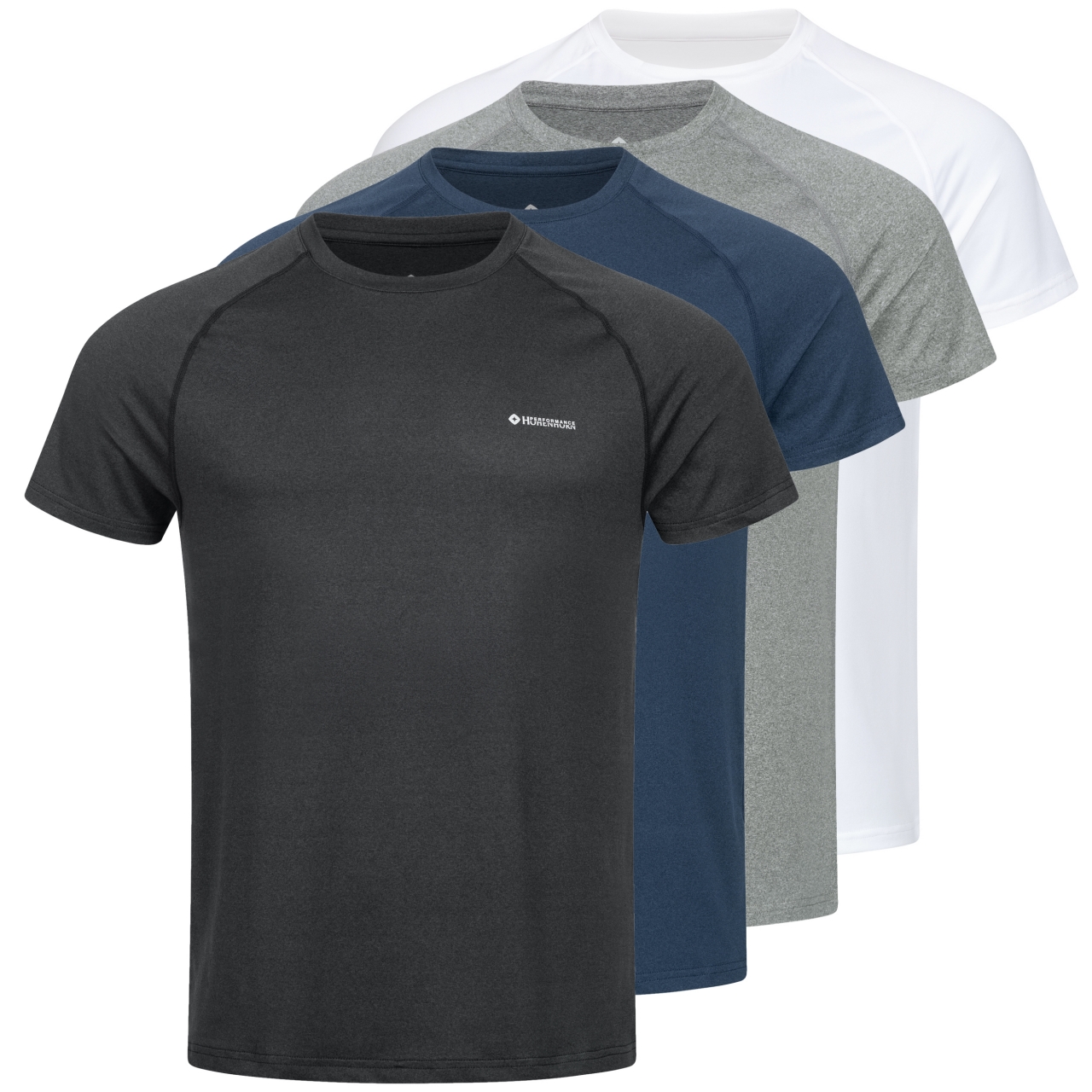 Höhenhorn Kannin Herren T-Shirt Laufshirt Fitness aus Recyceltem Material XL 3er Schwarz, Schwarz, Schwarz von Höhenhorn
