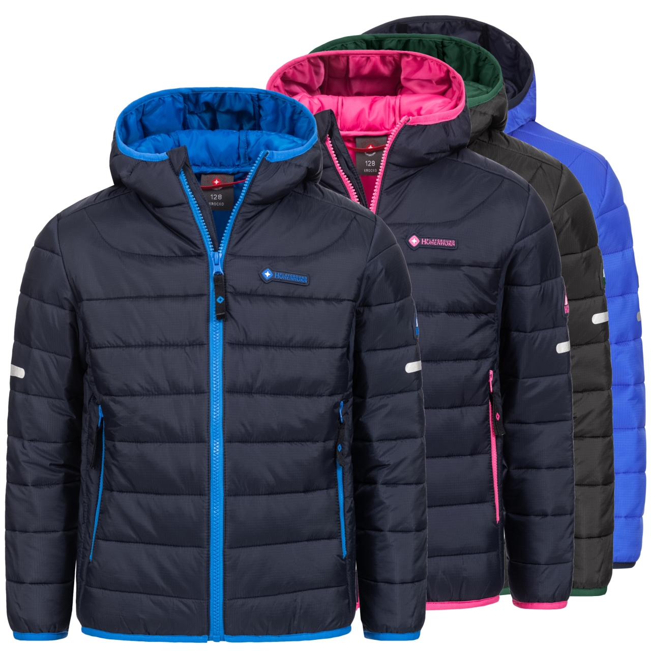 Höhenhorn Krocko Kinder Jacke Jungen Mädchen Übergangsjacke Steppjacke 128 Blau/Dunkelblau von Höhenhorn