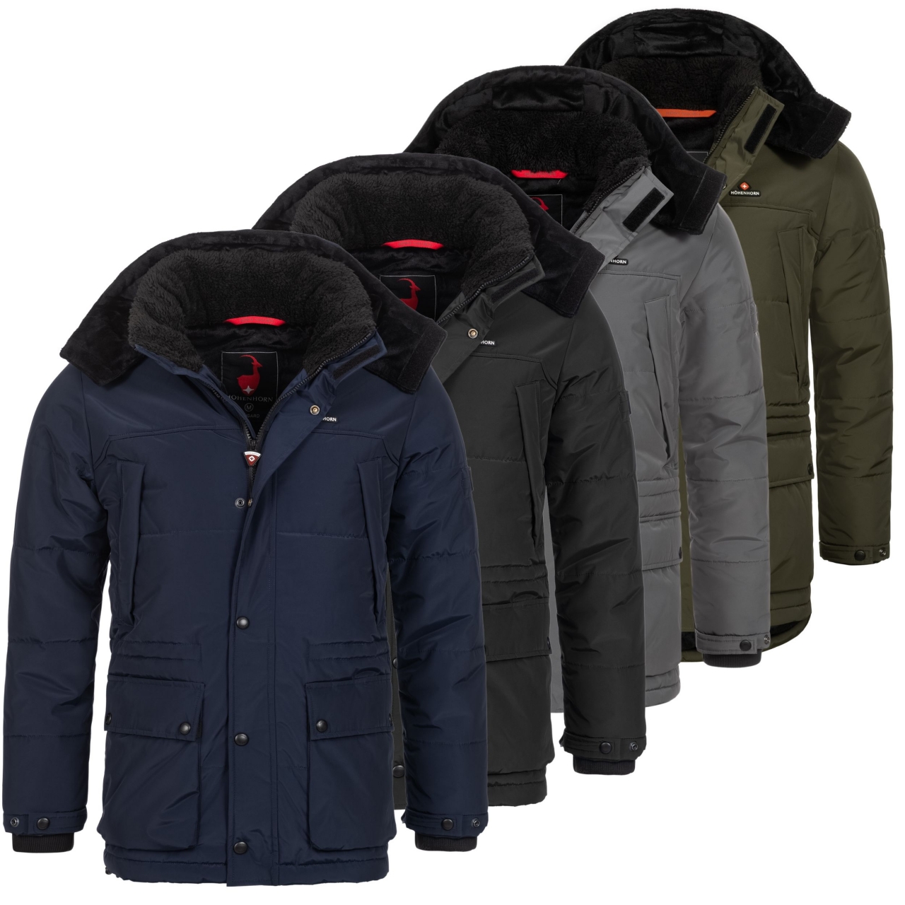 Höhenhorn Mangard Herren Winter Jacke Steppjacke Gefüttert Winterjacke Parker... 3XL Dunkelblau von Höhenhorn